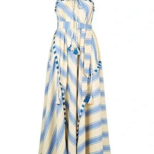 Dodo Bar Or Blue and Cream Striped Maxi Dress